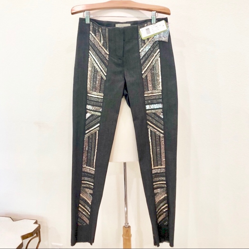 NEW Nicole Miller Artelier Sequined Skinny Jeans